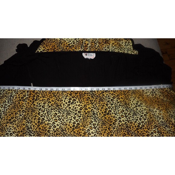 The Oblong Box Shop XL 1X Rare Wrap Dress Black and Cheetah Print Hooded Maxi - Picture 11 of 12